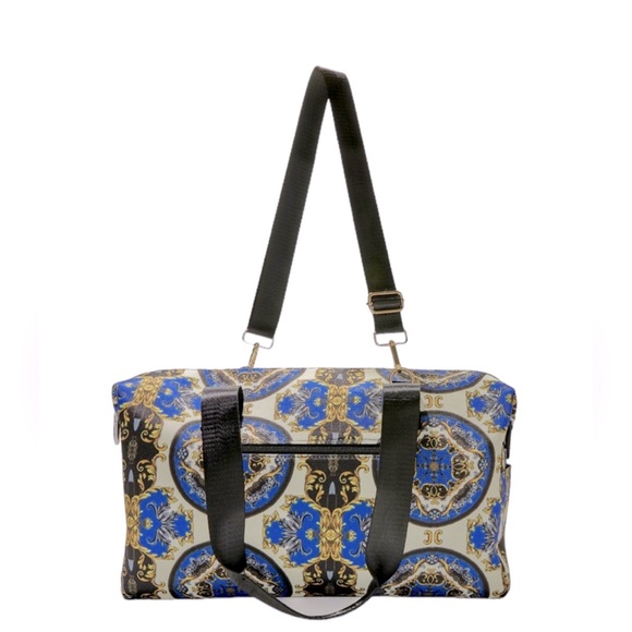 alice + olivia by Stacey Bendet. Beautiful Royal blue and gold duffle bag. - Picture 5 of 8